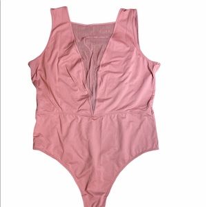 Victoria’s Secret Rose Bodysuit deep V - XL NWOT
